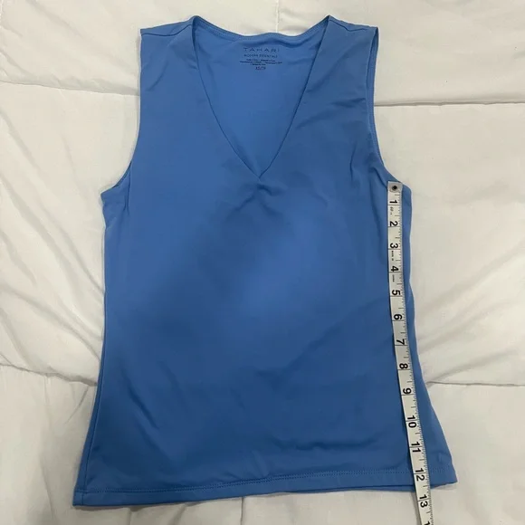 Tahari Blue V-Neck Tank Top - Picture 4 of 6